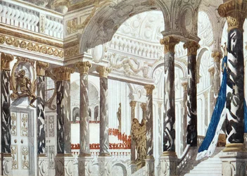 Diseño escénico para El Bautismo, de La Bella Durmiente, 1921